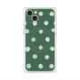 プレミアムスクエアケース with MagSafe［ 水彩ドット・レトロカラー - Green ］