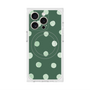 プレミアムスクエアケース with MagSafe［ 水彩ドット・レトロカラー - Green ］