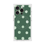 プレミアムスクエアケース with MagSafe［ 水彩ドット・レトロカラー - Green ］