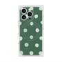 プレミアムスクエアケース with MagSafe［ 水彩ドット・レトロカラー - Green ］