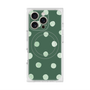 プレミアムスクエアケース with MagSafe［ 水彩ドット・レトロカラー - Green ］