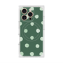 プレミアムスクエアケース with MagSafe［ 水彩ドット・レトロカラー - Green ］