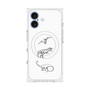 プレミアムスクエアケース with MagSafe［ Dinosaurs No.1 - White ］