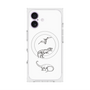 プレミアムスクエアケース with MagSafe［ Dinosaurs No.1 - White ］