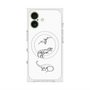 プレミアムスクエアケース with MagSafe［ Dinosaurs No.1 - White ］