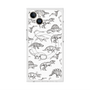 プレミアムスクエアケース with MagSafe［ Dinosaurs No.2 - White ］