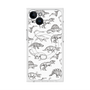 プレミアムスクエアケース with MagSafe［ Dinosaurs No.2 - White ］
