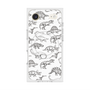 プレミアムスクエアケース with MagSafe［ Dinosaurs No.2 - White ］