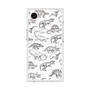 プレミアムスクエアケース with MagSafe［ Dinosaurs No.2 - White ］