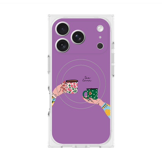 プレミアムスクエアケース with MagSafe［ Teatime - Purple ］