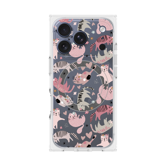 プレミアムスクエアケース with MagSafe［ Funny Cats - 02 ］