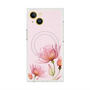 プレミアムスクエアケース with MagSafe［ Natural Flower - Pink ］