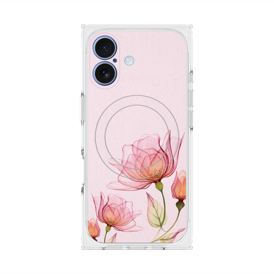 プレミアムスクエアケース with MagSafe［ Natural Flower - Pink ］