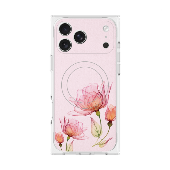プレミアムスクエアケース with MagSafe［ Natural Flower - Pink ］