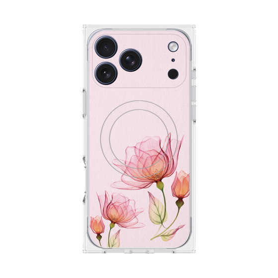プレミアムスクエアケース with MagSafe［ Natural Flower - Pink ］