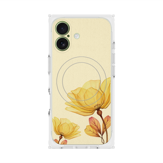 プレミアムスクエアケース with MagSafe［ Natural Flower - Yellow ］