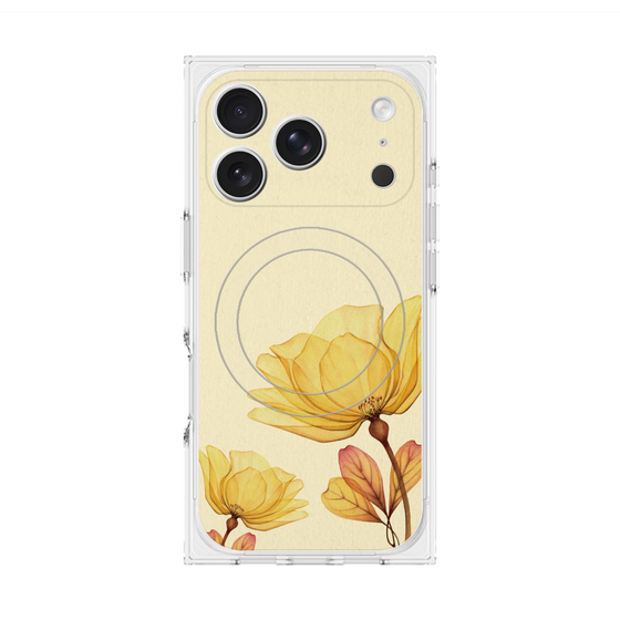 プレミアムスクエアケース with MagSafe［ Natural Flower - Yellow ］