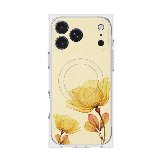 プレミアムスクエアケース with MagSafe［ Natural Flower - Yellow ］