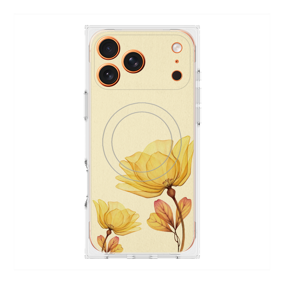 プレミアムスクエアケース with MagSafe［ Natural Flower - Yellow ］