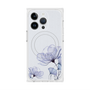 プレミアムスクエアケース with MagSafe［ Natural Flower - blue ］
