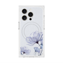 プレミアムスクエアケース with MagSafe［ Natural Flower - blue ］