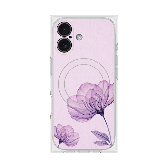 プレミアムスクエアケース with MagSafe［ Natural Flower - Purple ］
