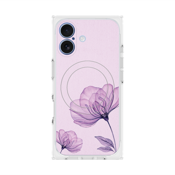 プレミアムスクエアケース with MagSafe［ Natural Flower - Purple ］