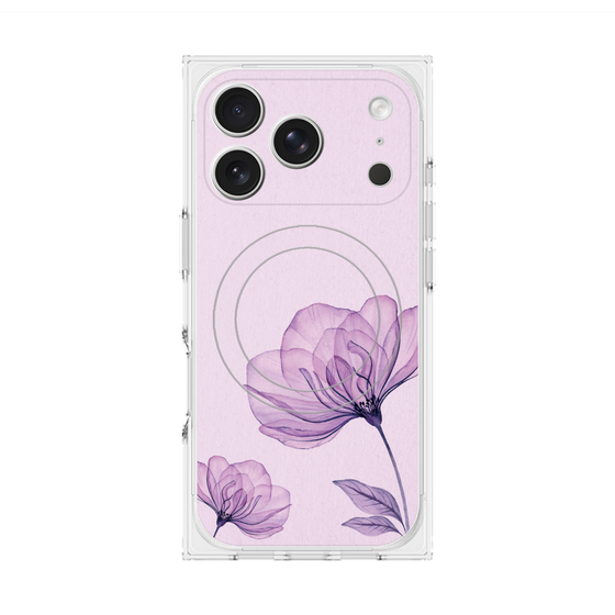 プレミアムスクエアケース with MagSafe［ Natural Flower - Purple ］