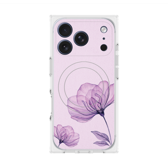 プレミアムスクエアケース with MagSafe［ Natural Flower - Purple ］