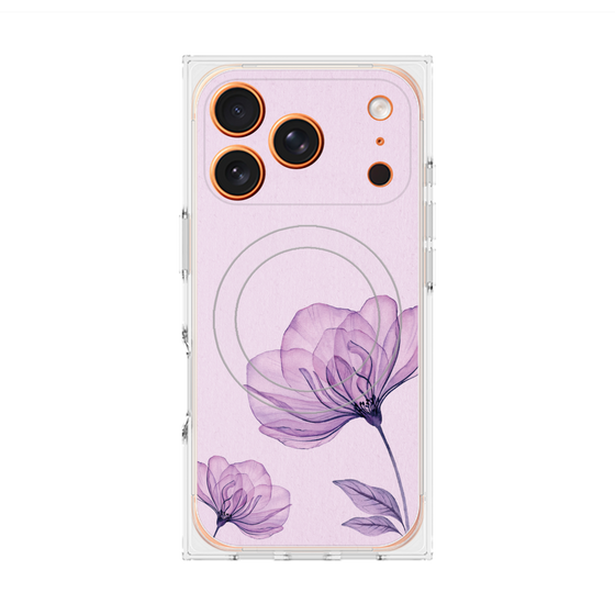 プレミアムスクエアケース with MagSafe［ Natural Flower - Purple ］