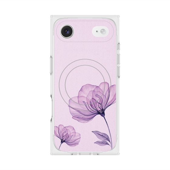 プレミアムスクエアケース with MagSafe［ Natural Flower - Purple ］