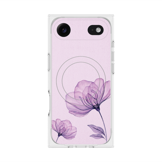 プレミアムスクエアケース with MagSafe［ Natural Flower - Purple ］