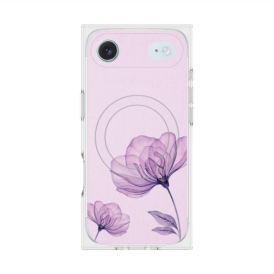 プレミアムスクエアケース with MagSafe［ Natural Flower - Purple ］