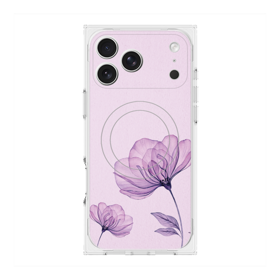 プレミアムスクエアケース with MagSafe［ Natural Flower - Purple ］