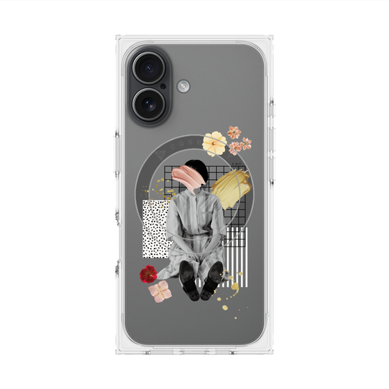 プレミアムスクエアケース with MagSafe［ Spring Picnic with Flowers ］
