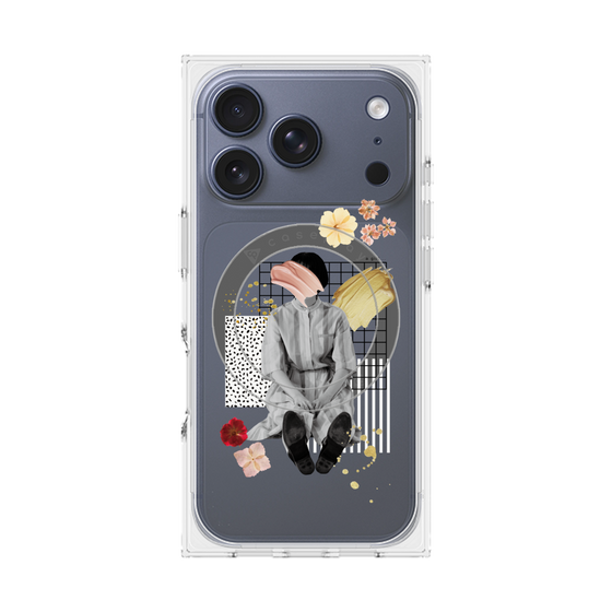 プレミアムスクエアケース with MagSafe［ Spring Picnic with Flowers ］