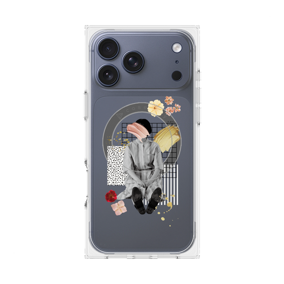 プレミアムスクエアケース with MagSafe［ Spring Picnic with Flowers ］
