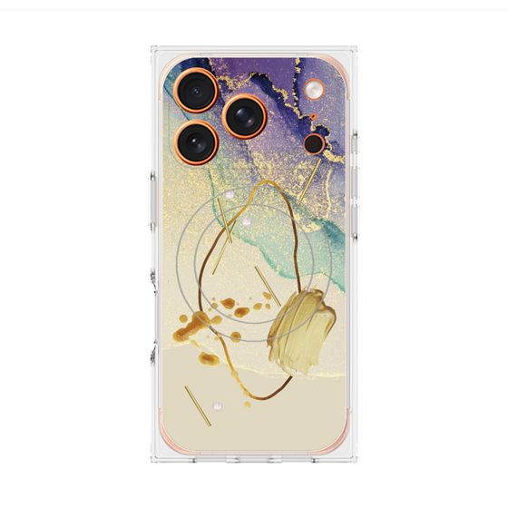プレミアムスクエアケース with MagSafe［ Marble Nuance Painting Purple ］