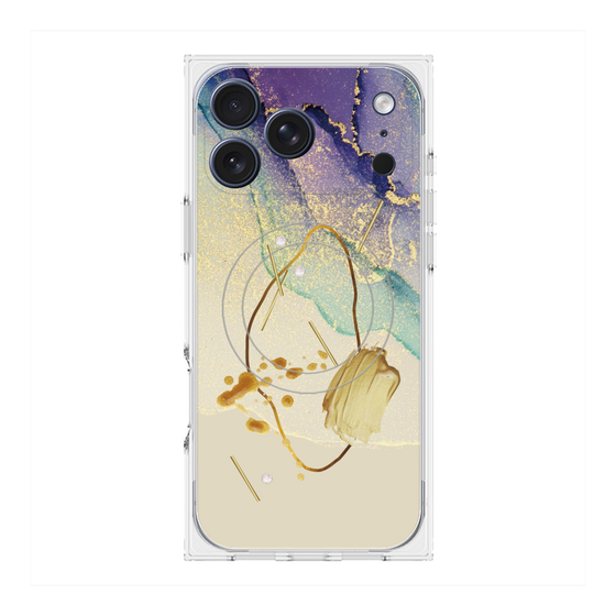 プレミアムスクエアケース with MagSafe［ Marble Nuance Painting Purple ］