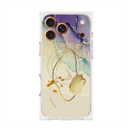 プレミアムスクエアケース with MagSafe［ Marble Nuance Painting Purple ］