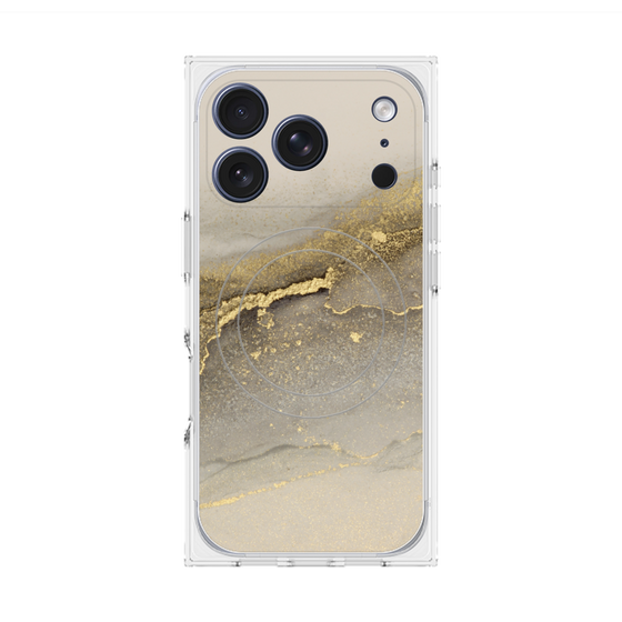 プレミアムスクエアケース with MagSafe［ Marble Gray ］