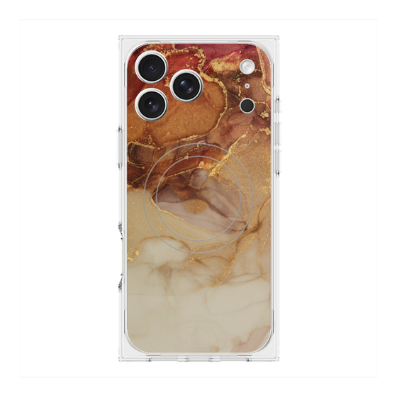 プレミアムスクエアケース with MagSafe［ Marble Brown ］