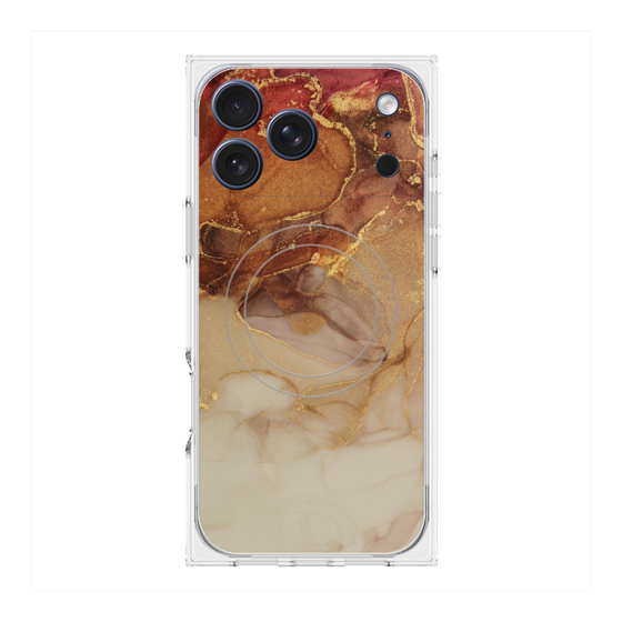 プレミアムスクエアケース with MagSafe［ Marble Brown ］