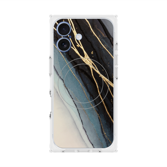 プレミアムスクエアケース with MagSafe［ Marble Black ］