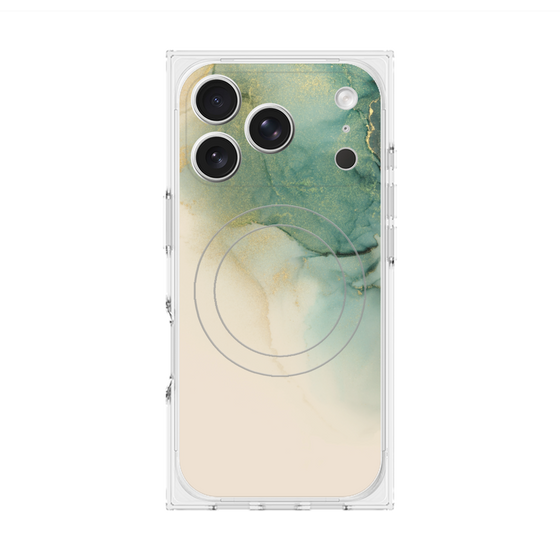 プレミアムスクエアケース with MagSafe［ Marble Green ］