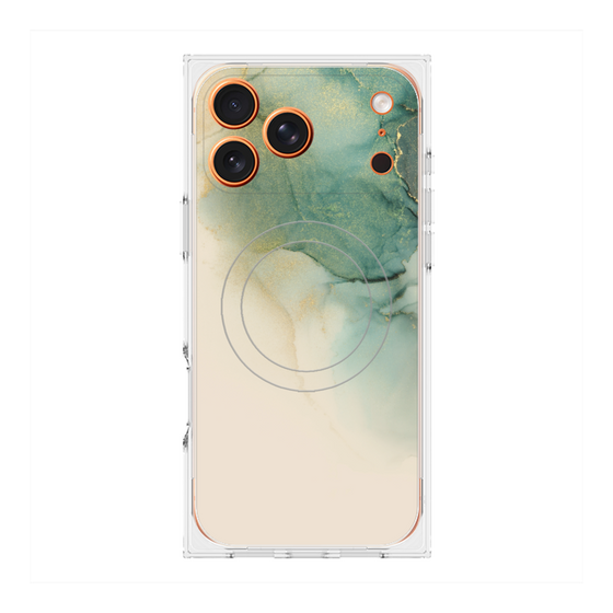 プレミアムスクエアケース with MagSafe［ Marble Green ］