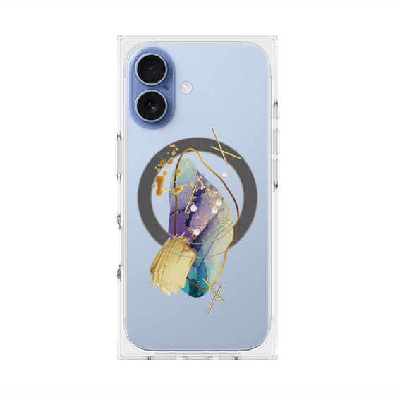 プレミアムスクエアケース with MagSafe［ Nuance Painting Blue ］