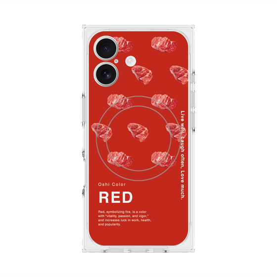 プレミアムスクエアケース with MagSafe［ RED-Meat ］
