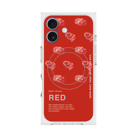 プレミアムスクエアケース with MagSafe［ RED-Meat ］