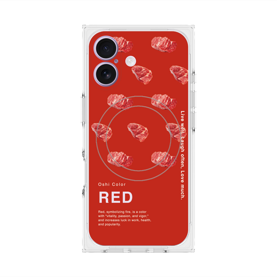 プレミアムスクエアケース with MagSafe［ RED-Meat ］